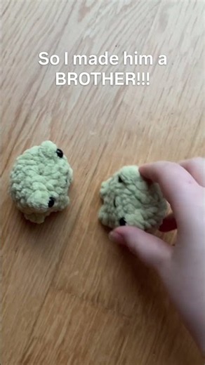 My crochet froggy was lonely… so I made him a brother! 🐸💚 #crochet #amigurumi #handmade