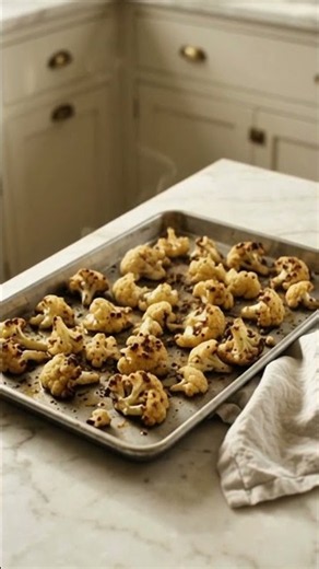 Roasted Cauliflower with Pomegranate Molasses, Sesame & Pomegranate Seed