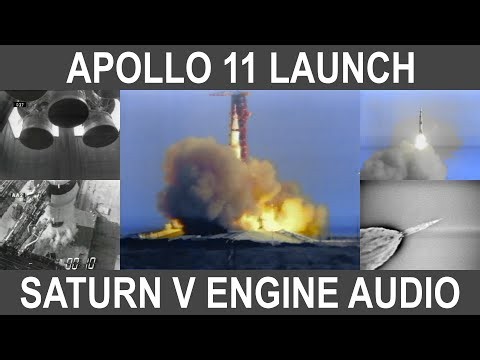 🖥️ Apollo 11 Launch with Saturn V Engine Audio | 60 FPS | Enhanced TV Broadcast | July 16, 1969
