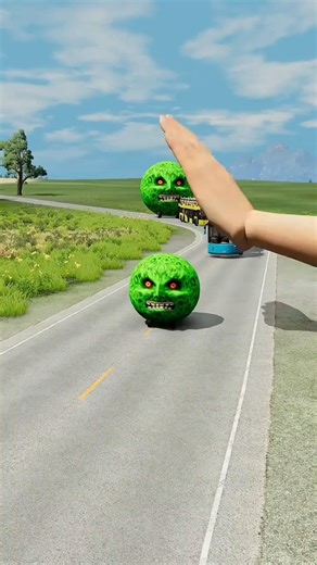 Big & Small Cars vs Giant Hand Slap - BeamNG.Drive #beamngdrive #shorts #trending #viral #usa #uk