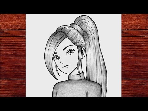Beautiful Cute Girl Pencil Sketch | Simple Girl Drawing Step by Step | Easy Face Drawing