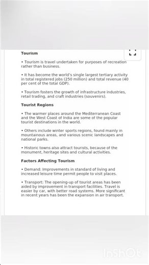 class 12 human geography chapter 6 tertiary activities notes