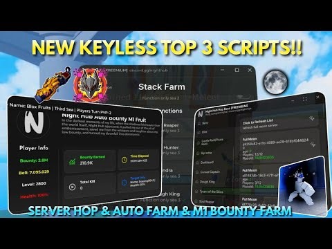 [ 🔐 ] Top 3 NO KEY Best Blox Fruits Script - Night Hub Script, Server Hop Script Trex M1 Bounty Hunt