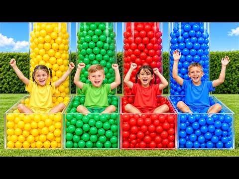 4 Colors Challenge! Kids Find and Sort Colorful Balls