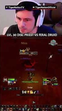 WoW Forever 100k Tournament Dueling Lvl 30 Disc Priest vs Feral Druid
