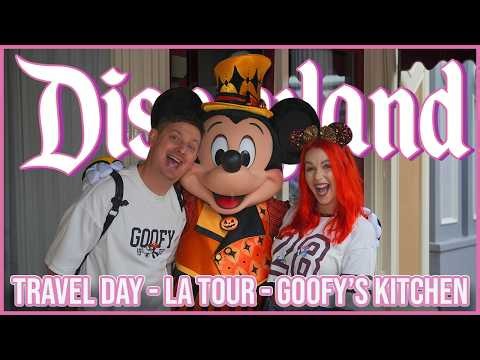Disneyland California Halloween Day 1 Vlog - Travel Day, LA Tour, Goofy's Kitchen, Rainy Day