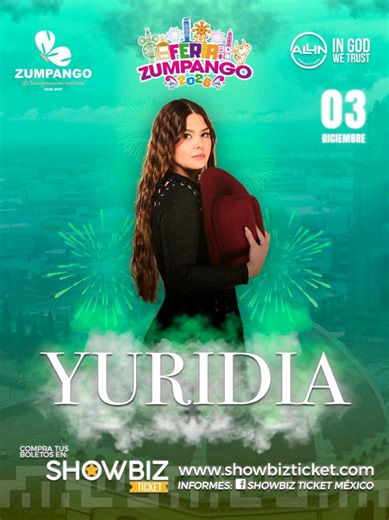 Yuridia en la Feria de Zumpango 2026: fecha, show y éxitos