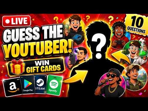 🔴 LIVE: Can You Guess the YouTuber? 🤔 | 10 Questions + 🎁 Win Amazon Gift Cards!