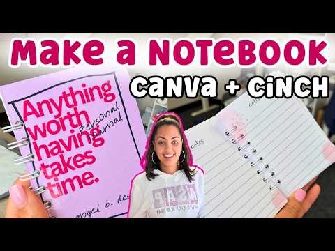 How To Make A Notebook | Canva + Cinch Machine | For Beginners!