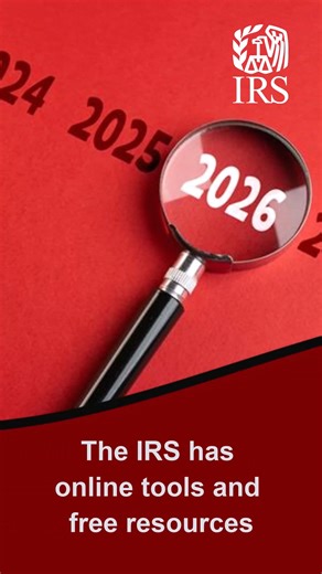 The IRS announced Monday, January 26, 2026, as the opening of the nation’s 2026 filing season. You will have until Wednesday, April 15, 2026, to file your 2025 tax returns and pay any tax due. IRS.gov has online tools and resources you can use before, during and after filing your federal tax return. For a list of filing season tools, reminders and resources, read: https://ow.ly/1yqq50XTweL | IRS