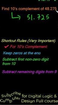 Master 10’s Complement in Seconds ⚡ | 48.275 Solved + Fast Trick | Digital Logic #10scomplement