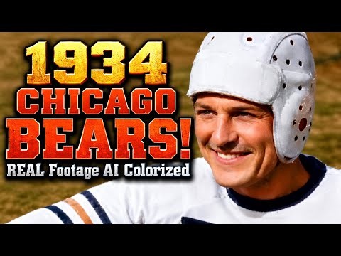 👉1934 Chicago Bears “Pro Football” Film 🏈 REAL Footage | Original Audio | AI Colorized