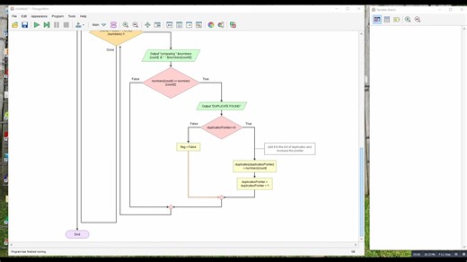 92.Flowgorithm - Finding duplicates in an array - Walk through