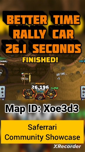 I did a better record with Rally car in Saferrari Community Showcase Hcr2