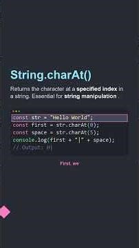 💡 String.charAt() | JS Tips for Developers #Shorts