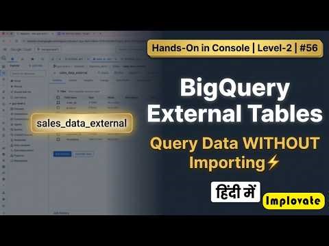 56 | Query Data WITHOUT Importing 🤯 BigQuery External Tables (GCS) | GCP Level-2