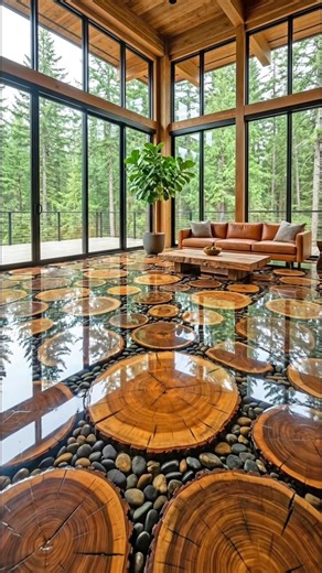 Incredible wood slab epoxy flooring! 🤯🙌 #interiordesign #homedesign | epoxy flooring