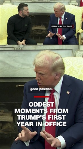 CNN's Kit Maher looks back on the most unexpected moments that happened in the Oval Office during President Trump's first year back in office.