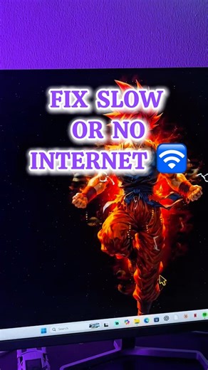 Fix slow or no internet connection on pc 💻👨‍💻🛜. #pctips #windows #pc #techtips #tech #computer