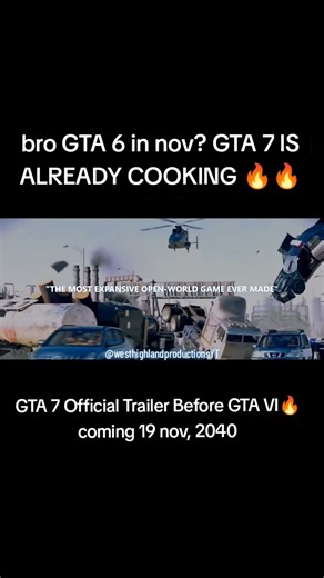 GTA 6? GTA 7 is already cooking GTA 7 Trailer before GTA 6Coming May 26, 2040 #Rockstargames