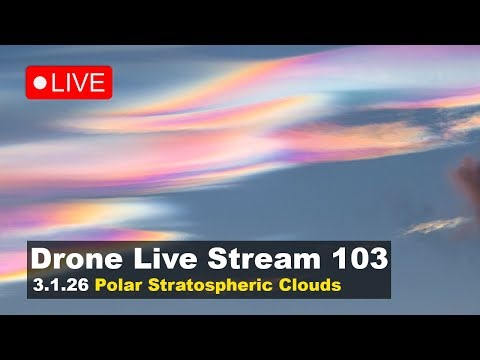 LIVE 31.12.25 Polar Stratospheric Clouds in Iceland, drone live stream