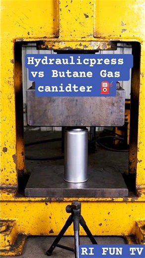 Don’t Try This! Gas Canister vs Hydraulic Press ⚠️#hydraulicpress #shorts #viralshorts