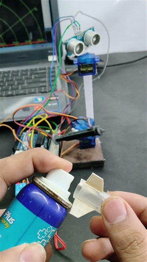 Arduino Anti-Missile Defense System 🚀 | Ultrasonic Radar Auto Targeting #Shorts
