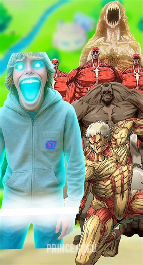 67 Kid vs ALL Titans 🤯 | Nine Titans & Founder Ymir 🔥 Ultimate Aot Crossover Battle #eren#aot#shorts