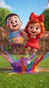 🔴🟢🟣🟡 Learn Colors with Giant Balls! Red, Green, Purple, Yellow & Rainbow Ball Pop! #shorts