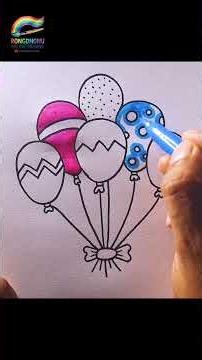 Easy Balloon Drawing and Coloring | Cute Balloons Drawing Step by Step