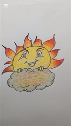 Smiling Sun Cartoon ☀️ | Easy Cute Drawing for Kids | AK Art Flow