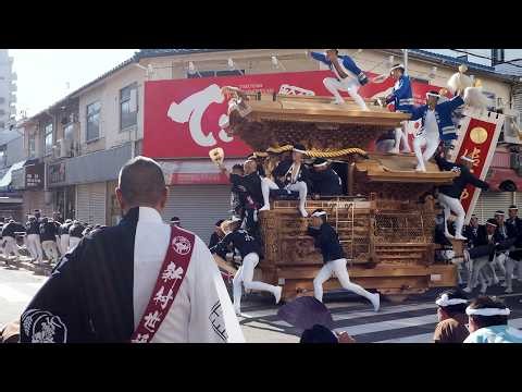 ライフ前やり回し スタート：高石だんじり祭 本宮パレード