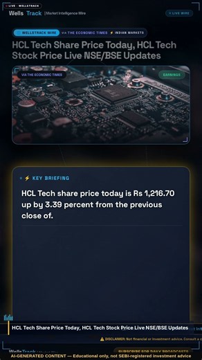 HCL Tech Share Price Today, HCL Tech Stock Price Live NSE/BSE Updates #HCL #Tech #Share #Shorts