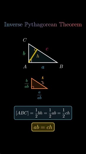 Inverse Pythagorean theorem #maths #education #12thmathobjectiveforboardexam