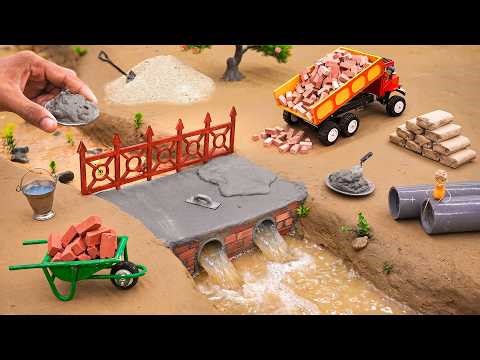 Diy Mini Truck Making Bricks and Home Pipe Bridge Construction Science Project