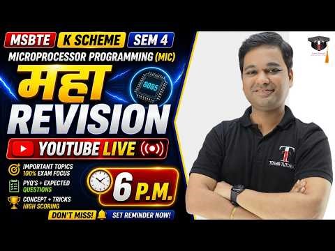 LIVE | Microprocessor Programming Important Questions | MIC | MSBTE | SEM 4
