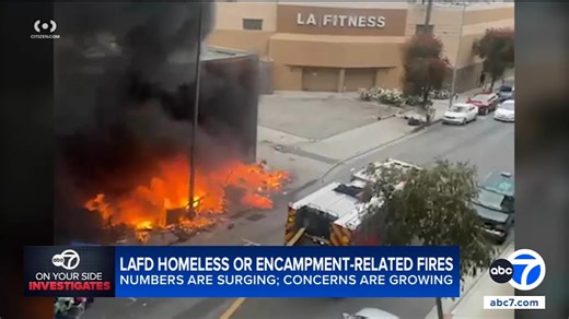 Homeless and encampment-related fires noticeably increased in LA, new data shows