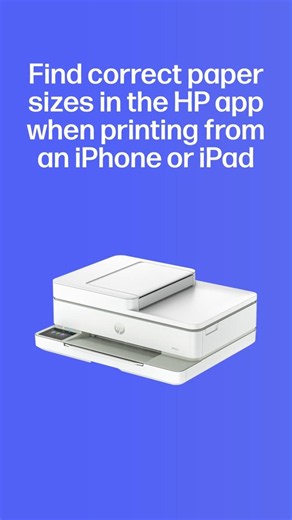 Find correct paper sizes in the HP app on an iPhone or iPad #shorts