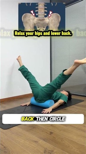 Use a foam roller to liftyout hips, openthe legs, and gently circle in frogposition to help release