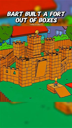 Bart Built a Fort Out of Boxes 📦 #simpsons #shorts