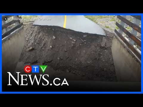 Rainfall causes dangerous conditions in Kananaskis, Canmore