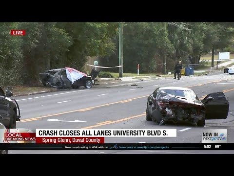 University Blvd. South closed between Beach Blvd. and St. Cecilia due to crash