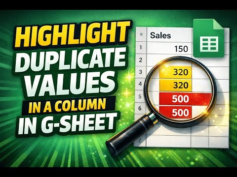 Highlight Duplicate values in a column in G-sheet #excel #exceltips #learn #exceltricks#googlesheets