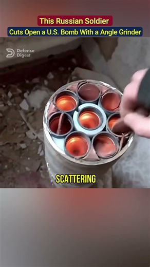 This Russian Soldier Cuts Open a U S Bomb With a Angle Grinder!