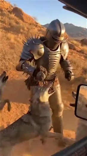 Wolves vs Spiked Armor Man 😱🐺 #WolvesAttack #ManVsWolves #WildlifeSurvival