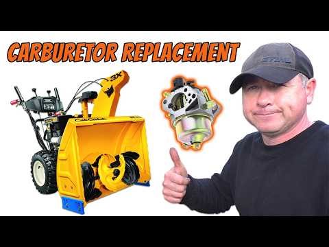 HOW-TO Replace A Snowblower Carburetor- Only Runs On Choke & Leaks Fuel In Engine Oil!