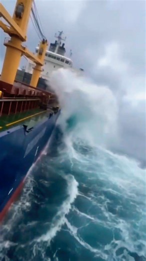 A Heavy-Lift Ship Faces Powerful Waves and Crosswinds! 🌊🚢 #Shorts