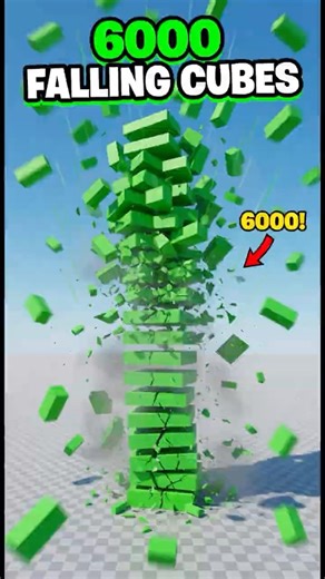 6k Falling Green Cubes