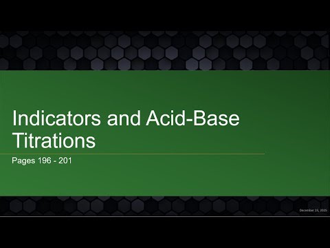 AICE Chemistry | Chapter 8.7: Indicators and Acid-Base Titrations