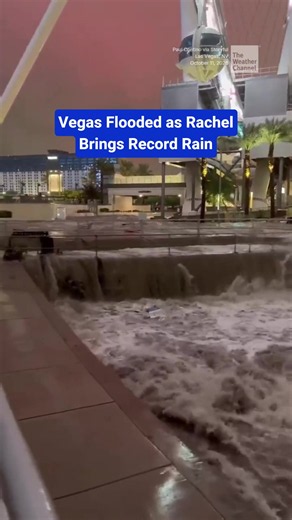 The remnants of Tropical Storm Rachel sent water rushing through Las Vegas streets Sunday, October 11th. The downpour broke a daily rainfall record and closed roads across the valley.